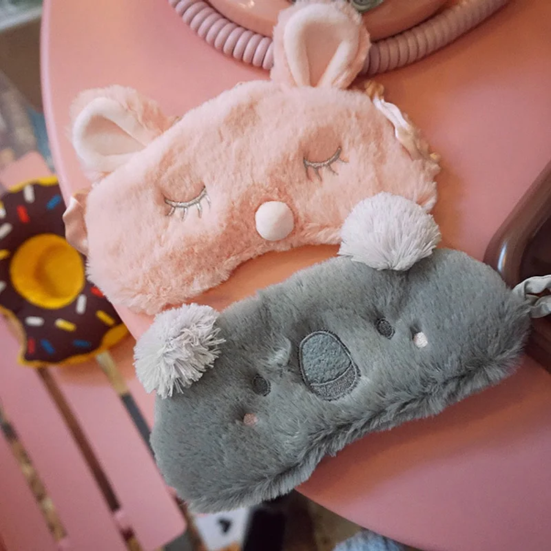 Kawaii плюшевая маска для глаз кролика коала сна девочек плюшевые игрушки детей
