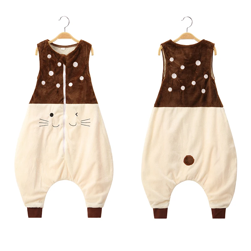 Сезон весна осень Спальный мешок с длинными рукавами Фланелевая зимняя Пижама