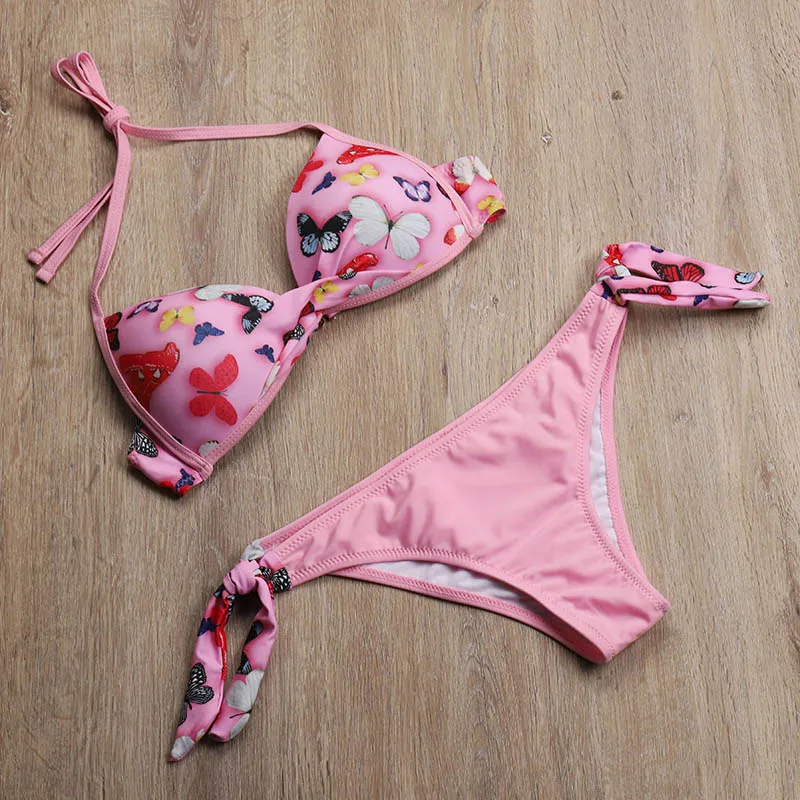 

Sexy bikinis 2020 Mujer new backless Swimwear Women Print Push Up Swimsuit Low waist suite Plus Size two piece bathing suit