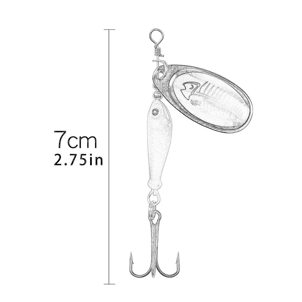 

Lure Bait Rotating Iron Shining Piece Lure Fake Bait Fishing Lure Colorful Sky Blue Gold Red Helper Reusable