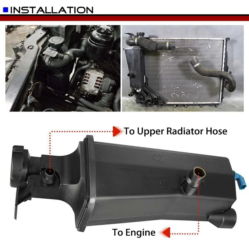 

Radiator Coolant Overflow Expansion Tank Bottle Reservoir with Sensor and Cap For-BMW 17137787039 17117573781