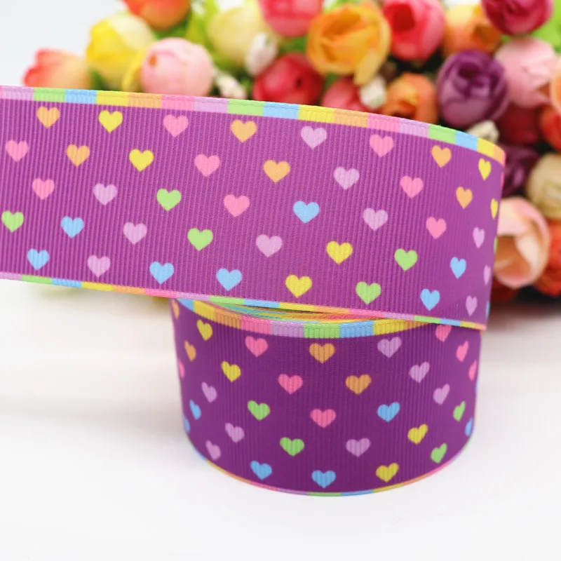 10 Yards 1.5'' 38MM Peach Heart Printed Grosgrain Ribbons For Hair Bows DIY Handmade Materials Y19091204 | Дом и сад
