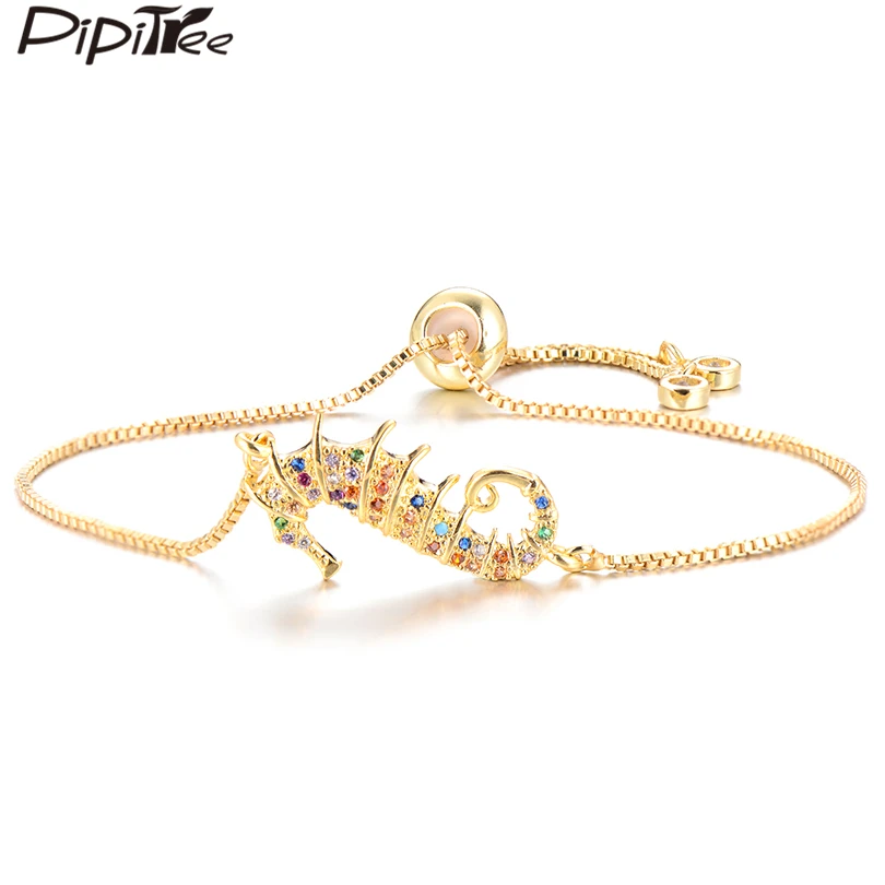 Женский браслет-цепочка Pipitree модный браслет из фианита и гиппокампа с