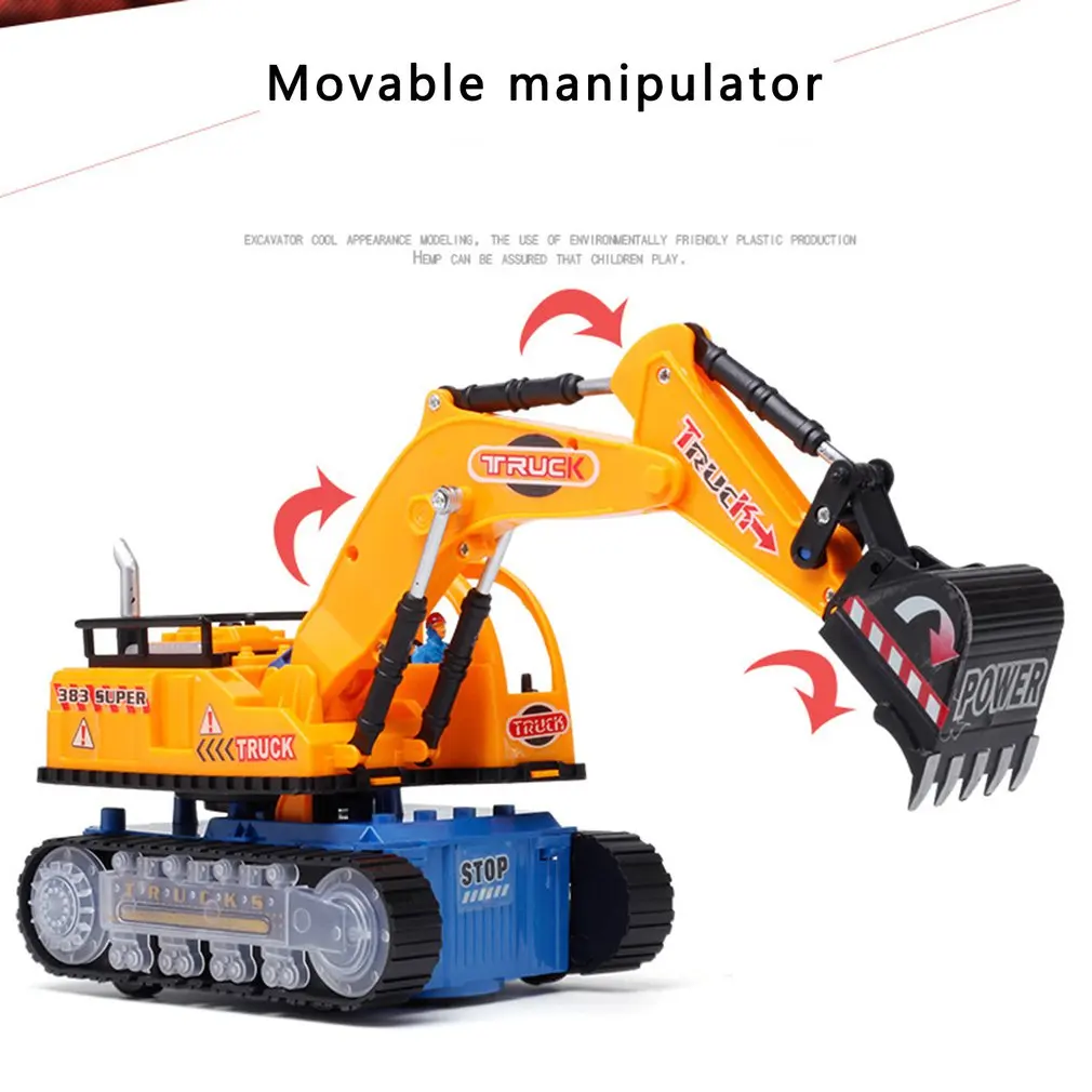 

Электрический грузовик со светодиодной подсветкой, музыкальный экскаватор, универсальный колесный автомобиль, игрушки, детская модель, Ст...