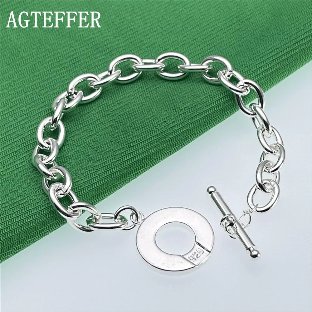 

AGTEFFER 2021 New 925 Sterling Silver TO Bracelet Men And Women Fashion Charms Popular Wedding Party Gifts