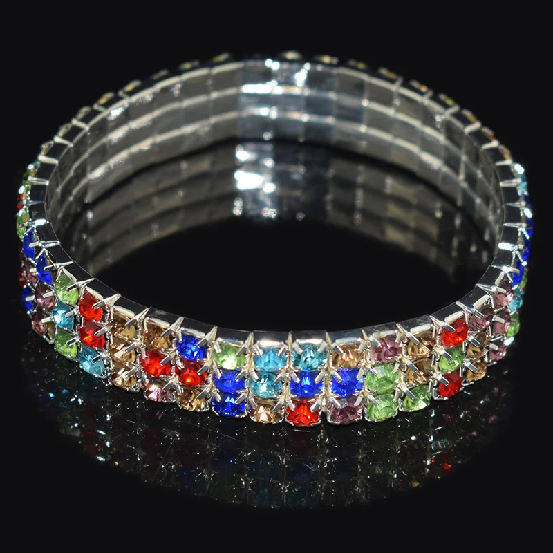 Модные Стрейчевые Браслеты Стразы эластичные браслеты с кристаллами для женщин