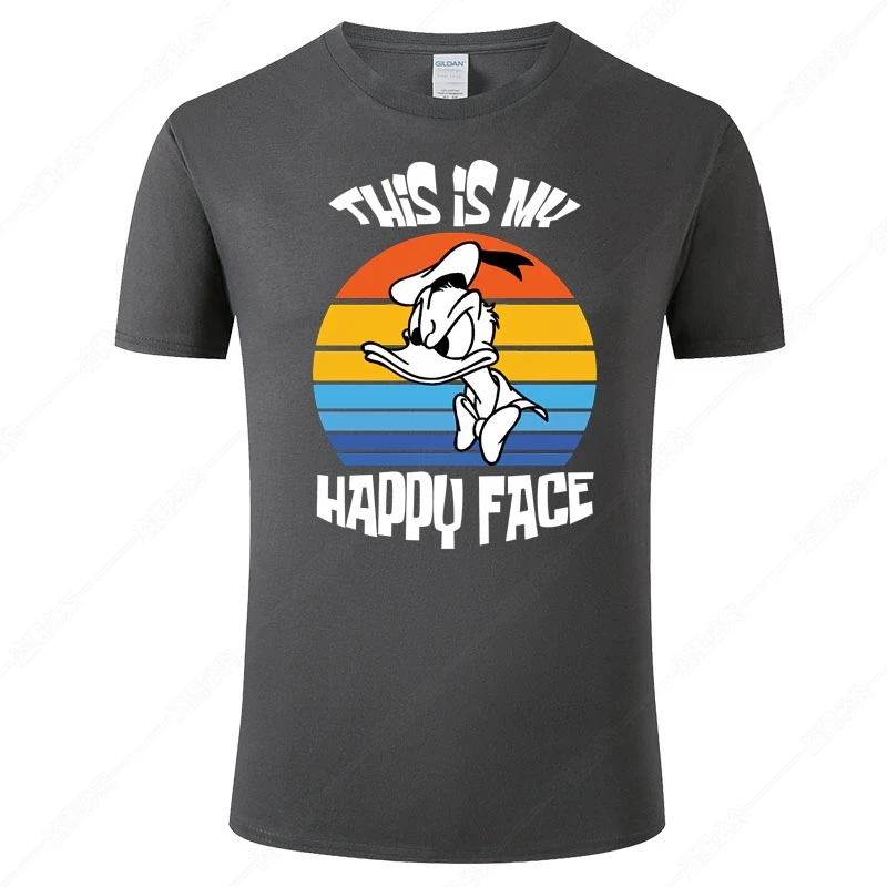 Забавная футболка с изображением Дональда Дака для мужчин и женщин летняя