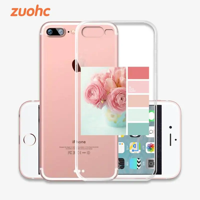 

Color Wheel Flower Clear Case For Iphone 12 11 Pro Soft TPU Silicone Phone Case Cover For IPhone 7 8 Plus 11 Pro Max XR