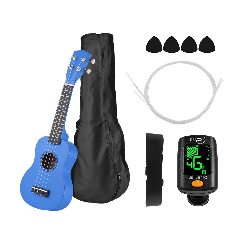 Комплект укулеле 21 дюйм цветное акустическое сопрано из липы с сумкой для