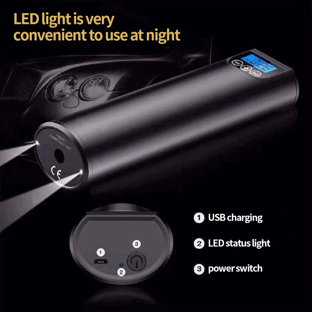 barato 12v 150psi Recarregável Bomba De Ar Inflator Pneu Sem Fio Portátil Compressor Digital Pneu Carro Bomba Para Pneus Bicicleta Carro Bolas