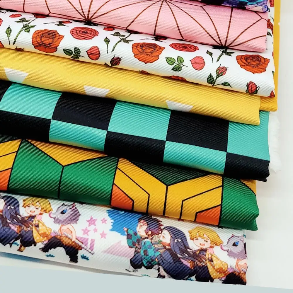 140 см * 50 Индивидуальная мультяшная печатная полиэфирная ткань хлопок для платья