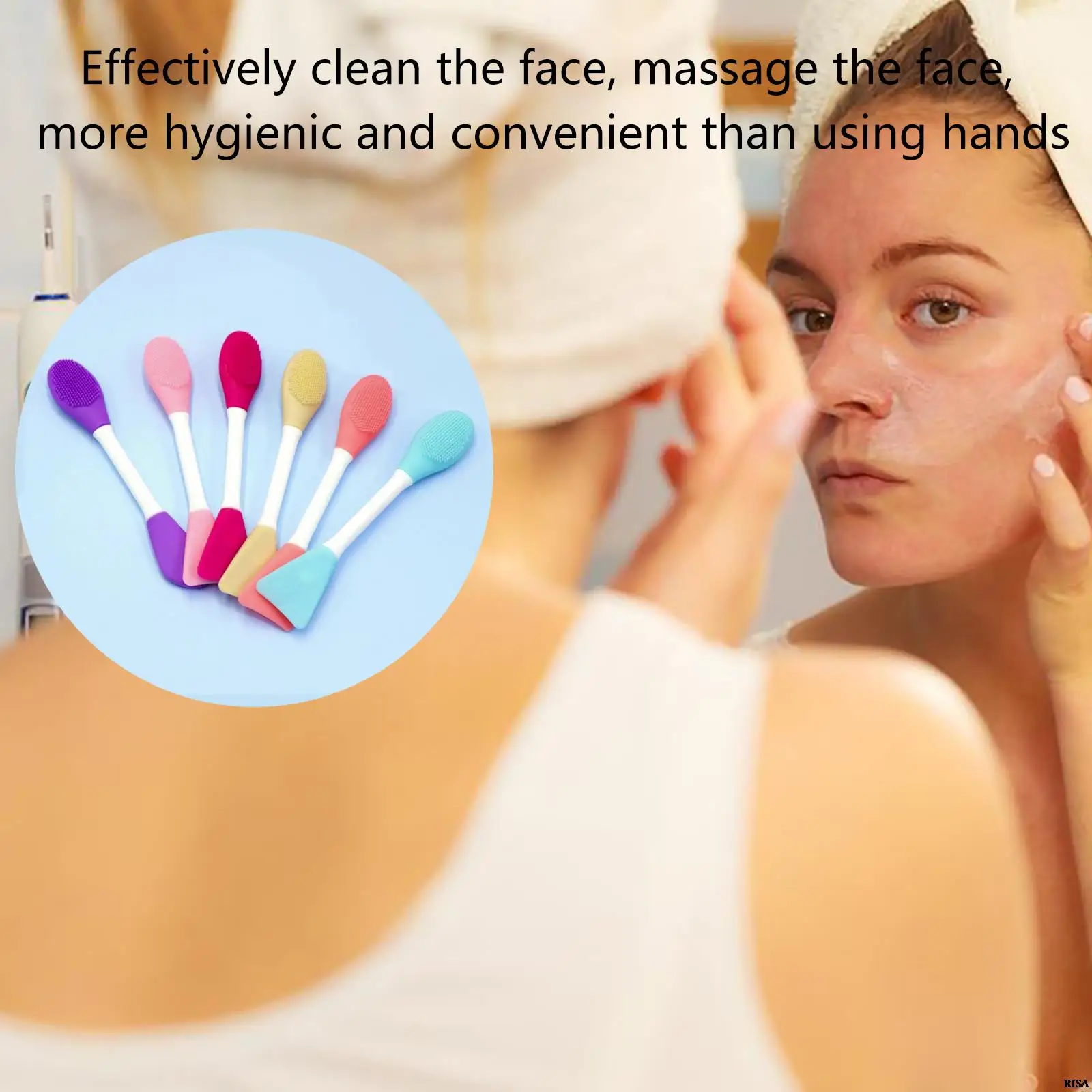 

1 шт., двусторонняя силиконовая кисть для маски для лица