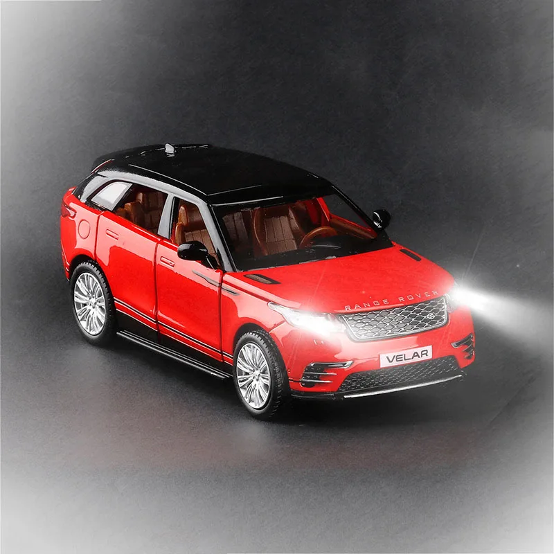 Красный 1/32 велар сплав внедорожная модель SUV Моделирование игрушечных автомобилей оттяните назад коллекция света музыкальный автомобиль игрушечная машинка для детей - Цвет: Красный