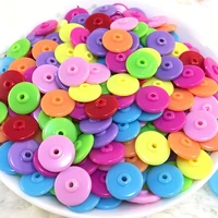 100pcs 124mm mixed color acrylic flat abacus beads for childrens manual diy necklace bracelet accessories