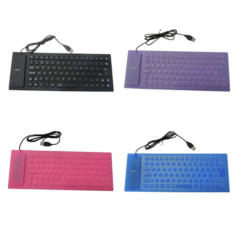 Раздвижная Бесшумная 85 клавиатура и клавиши Складная Водонепроницаемая USB