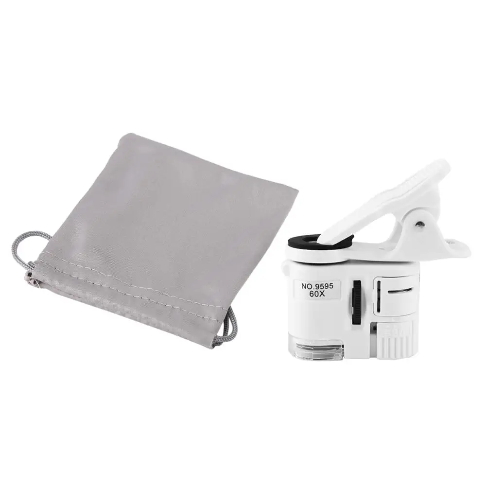 Универсальный мини-микроскоп высокой четкости 9595 Вт 60X с зажимом светодиодные