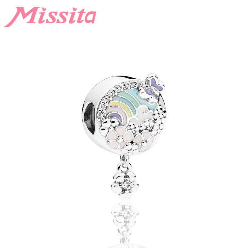 MISSITA 2019 новый красочный цветок бабочка бусины Подходит для брендового браслета DIY