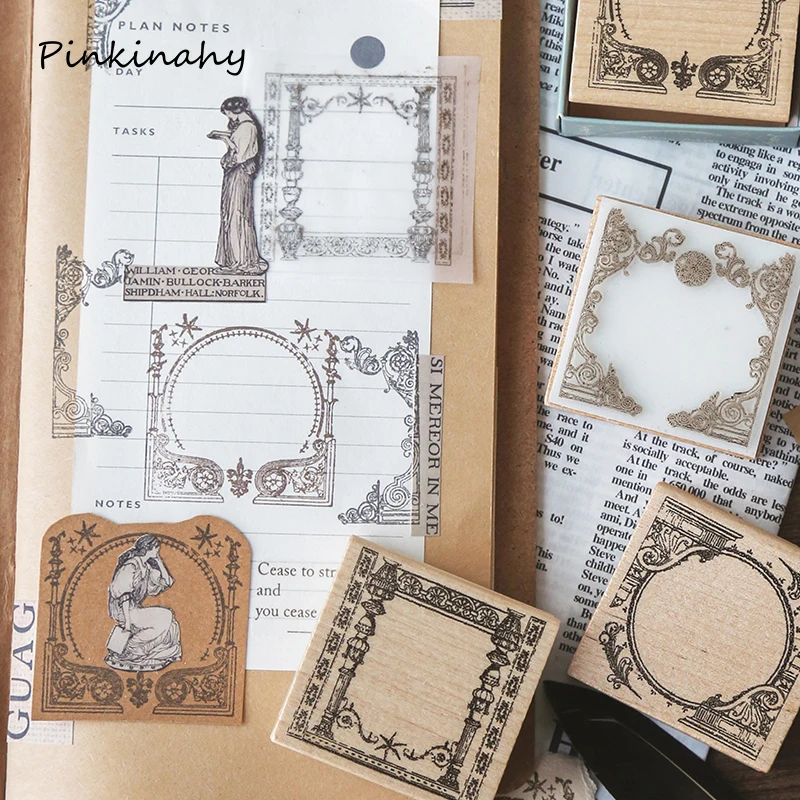 Винтажный Европейский штамп Мультифункциональный деревянный планировщика