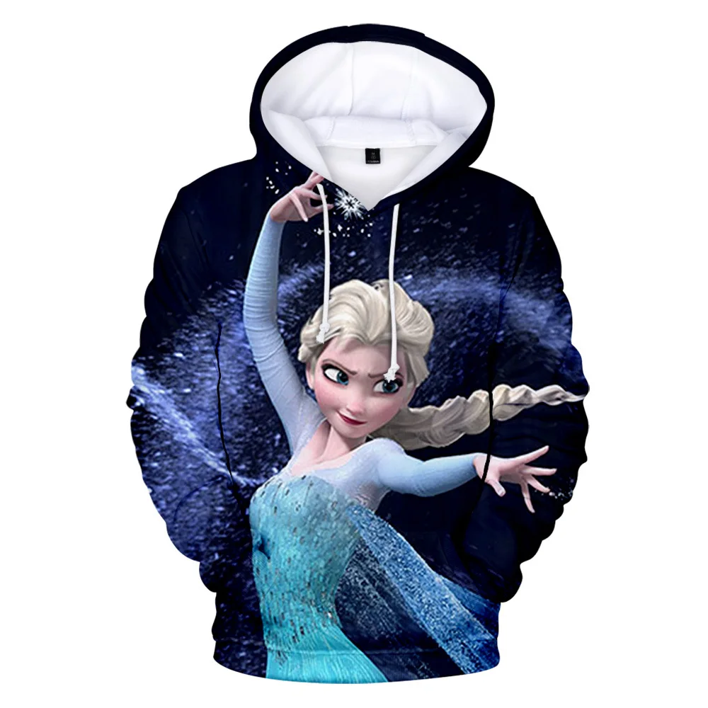 Милая толстовка с капюшоном изображением Эльзы и Анны для девочек детская куртка
