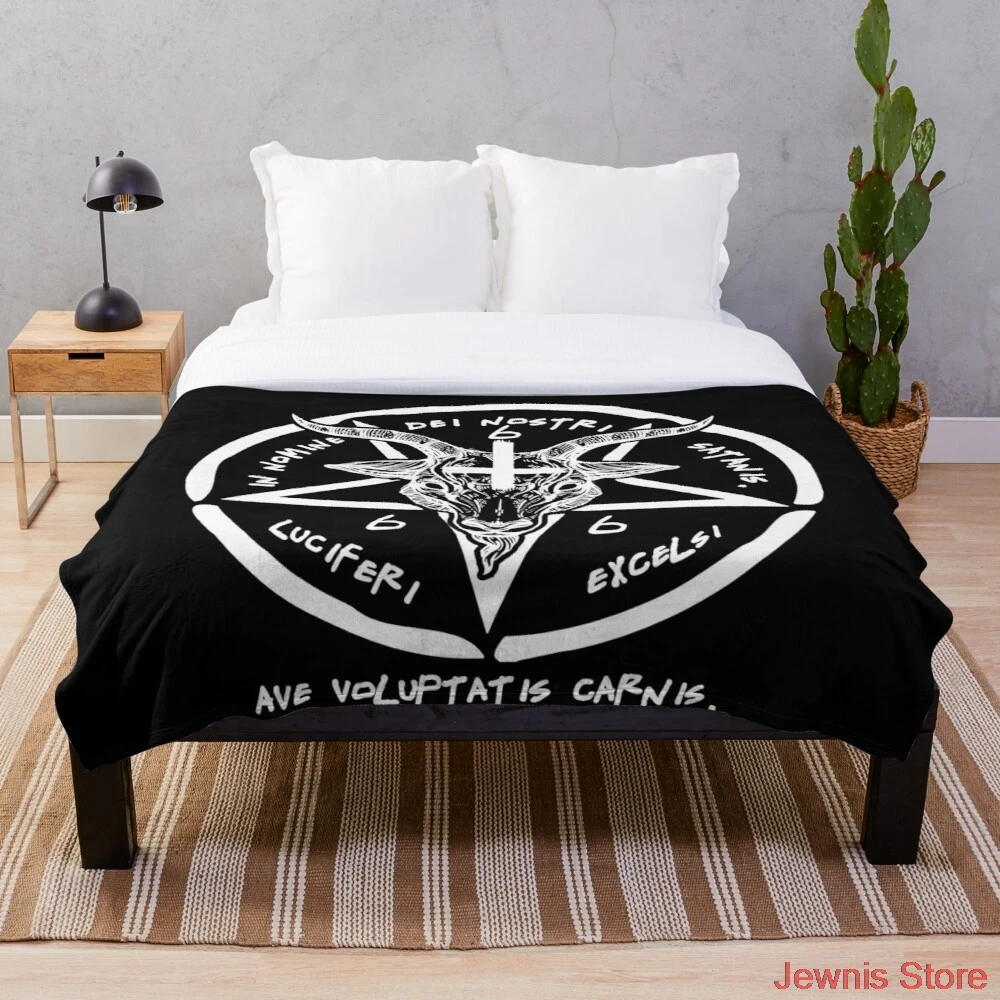 

BAPHOMET SIGIL OF SATAN THE OCCULT Blanket Print on Demand Decorative Sherpa Blankets for Sofa bed Gift