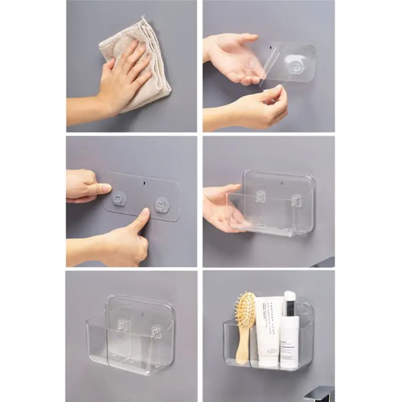 Настенная полка для ванной комнаты органайзер Многофункциональная Корзина без