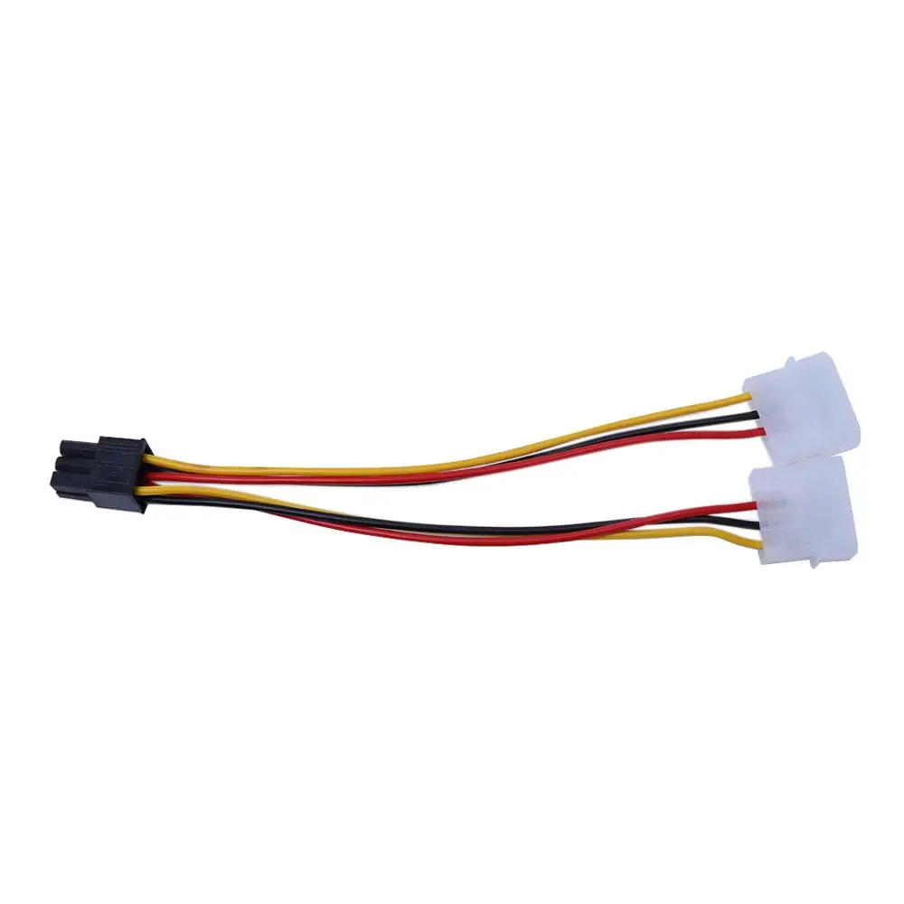 10 шт./компл. двойной кабель адаптера Molex 4-контактный к одному PCI-E 6-контактному