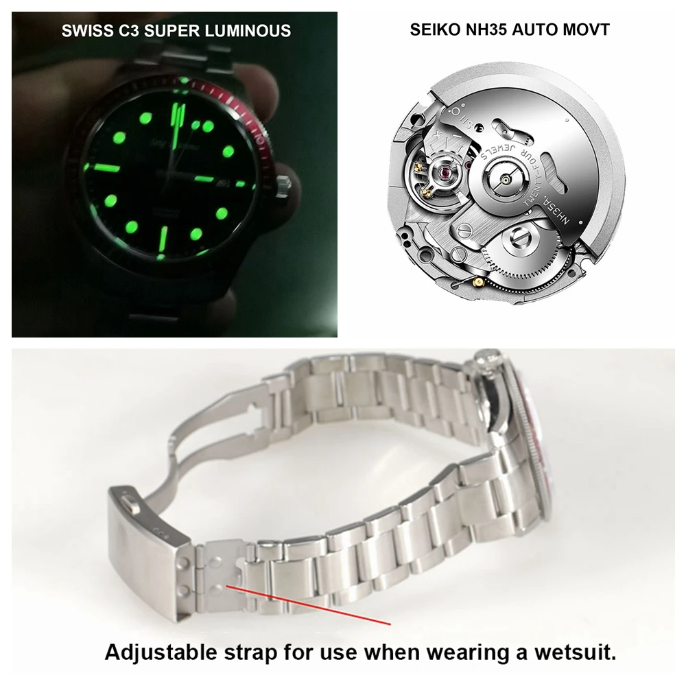 Часы мужские спортивные автоматические механические в стиле ретро светящиеся