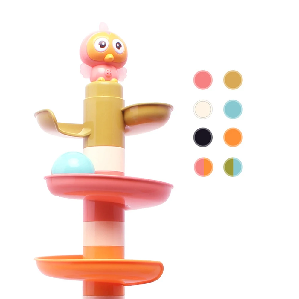 Детские строительные блоки игрушки скольжения башня забе вращающийся