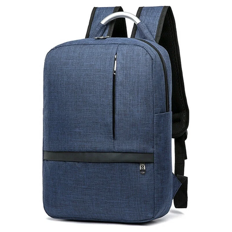 

Backpack Men's Fashion Laptop Backpack Black Zipper Shoulder Bag Travel Hiking USB Charging Port Bags Backpack Men