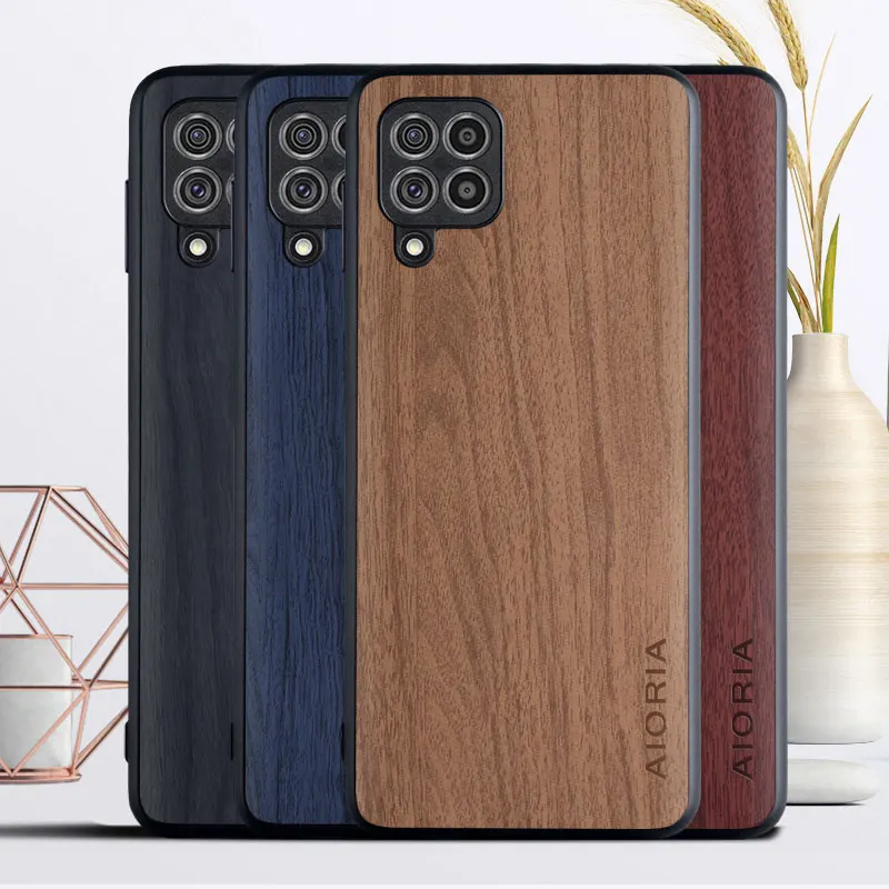 Чехол для Samsung Galaxy M32 M51 M31 M31S чехол из искусственной кожи с деревянным узором