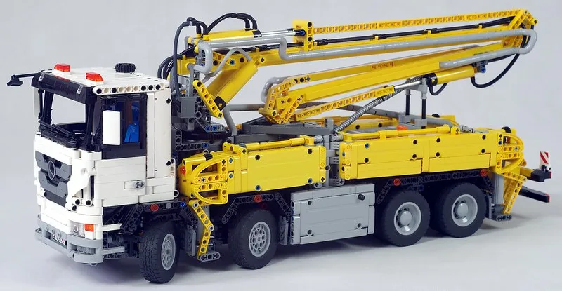 Новый RC legoins с зубчатой передачей технологии moc 29716 тележка конкретного насоса