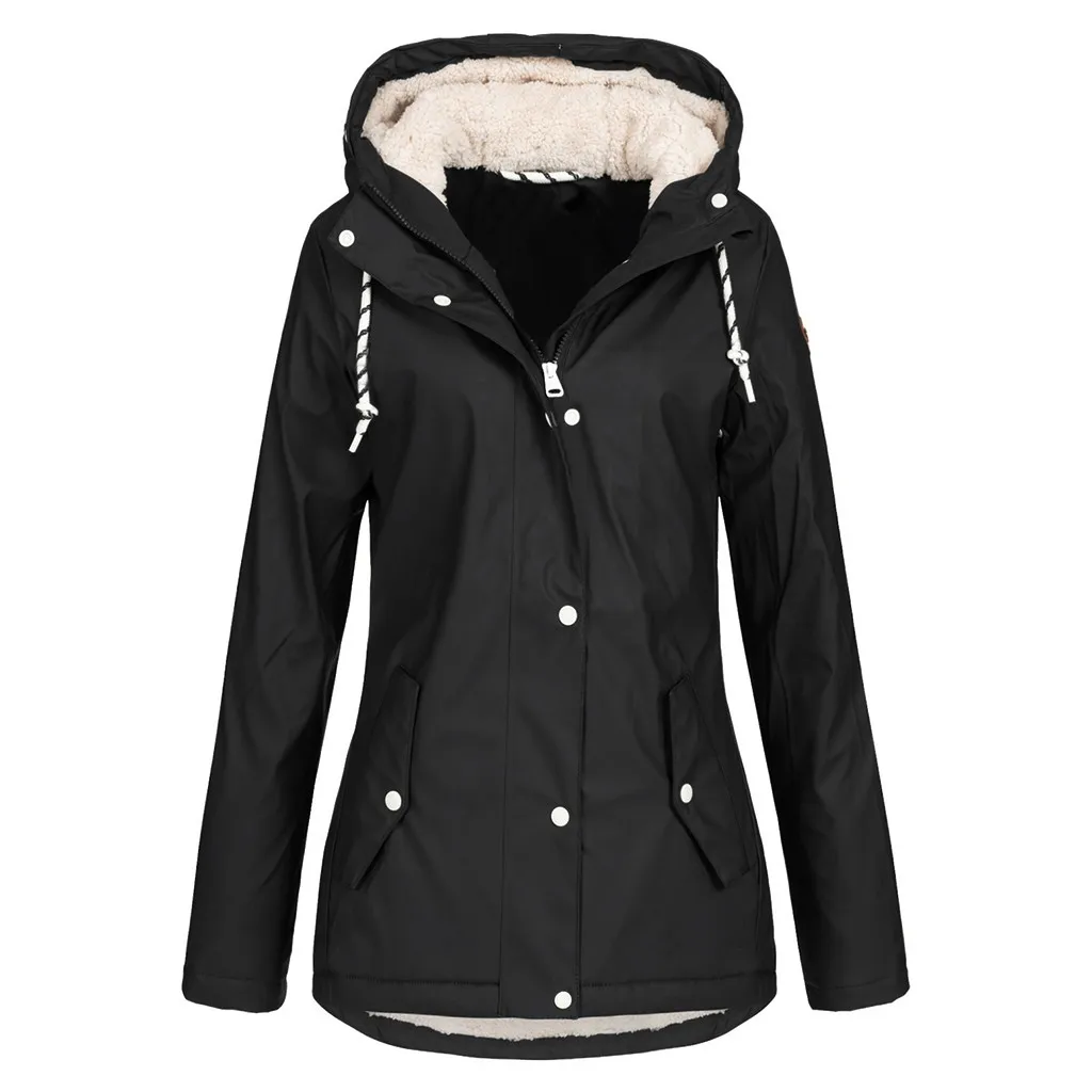 Online Chaqueta De Lluvia Lisa Para Mujer, Abrigo Impermeable Con Capucha Para Exteriores, Abrigo Resistente Al Viento Para Mujer, Abrigo Con Capucha De Manga Larga Con Cremallera, Impermeable