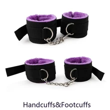 Exotic Accessories Adjustable PU Leather Plush Hand Cuffs Ankle Handcuffs For Sex sm Toys Restraints Sex Bondage Adult Games