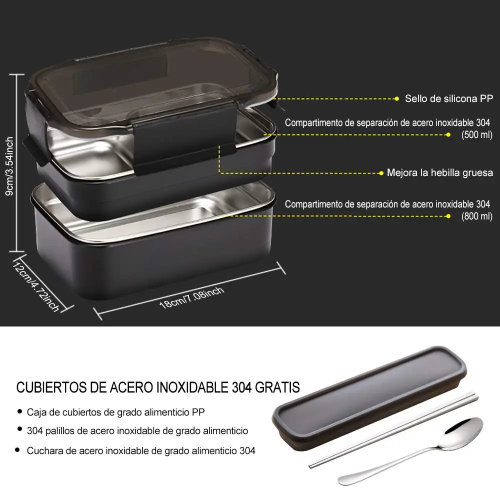 Ланч бокс 2 слоя 304 из нержавеющей стали термо Бенто пищевой контейнер офисный