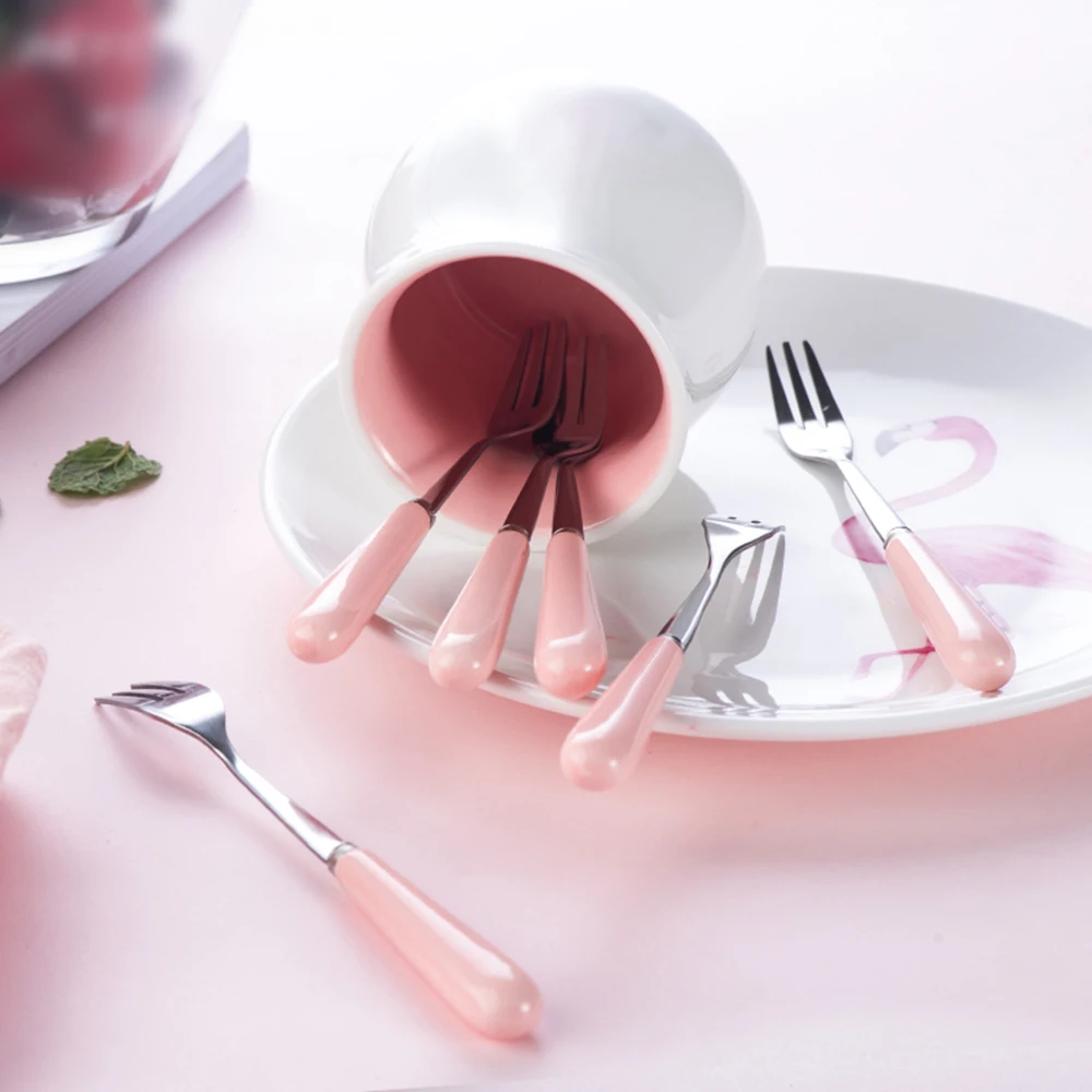 Кухонная вилка для фруктов десерта из нержавеющей стали дома Повседневная знак