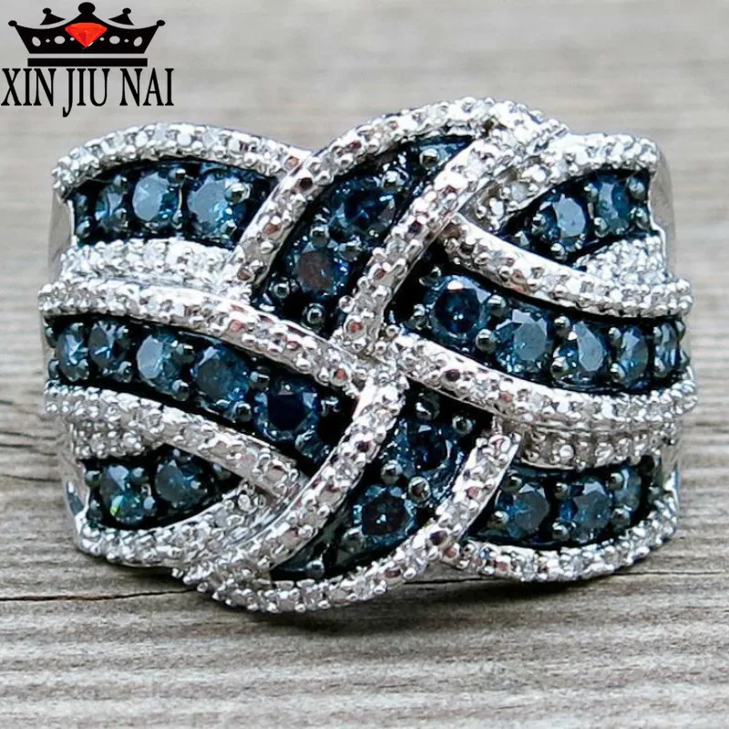 

Большое обручальное кольцо с кристаллом Modyle для женщин, романтическое кольцо серебряного цвета, женское ювелирное изделие, Прямая поставка