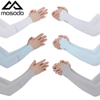mosodo 1 pair summer anti eltraviolet ice sleeve driving sunscreen gloves women ice silk sleeve men arm sleeve