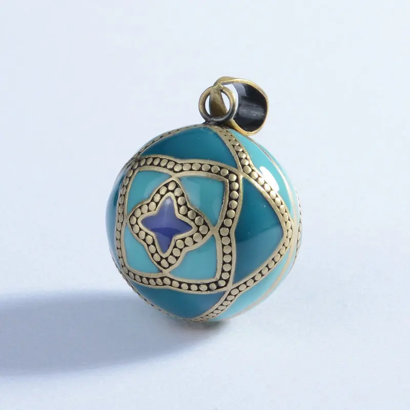 only pendant Eudora, уникальная оригинальная эмалированная подвеска в виде шара гармонии, зеленый колокольчик, шаровая бола, ожерелье для женщин,, ангел, звонящий, ювелирное изделие, B326-3 - Окраска металла: only pendant