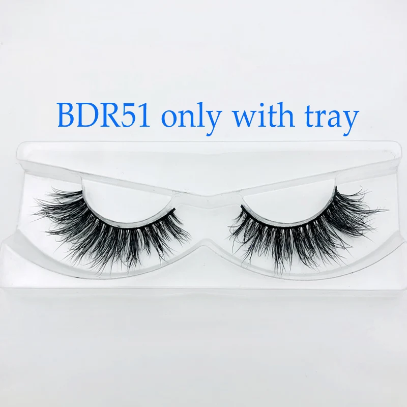 BDR51 only with tray Новое поступление норковые ресницы 25 мм натуральные длинные 3D норковые полосы меховые ресницы ручной работы цена - Цвет: BDR51 only with tray