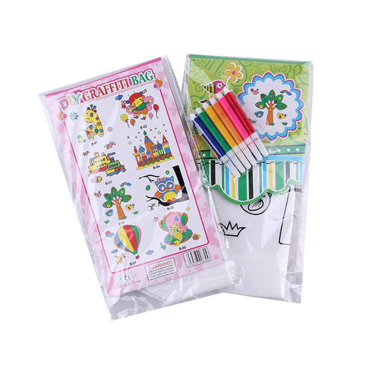 

Non-woven Graffiti Bag Diy Art Environmental Protection Bag Children Hand-painted Hand-painted Painting Handbags