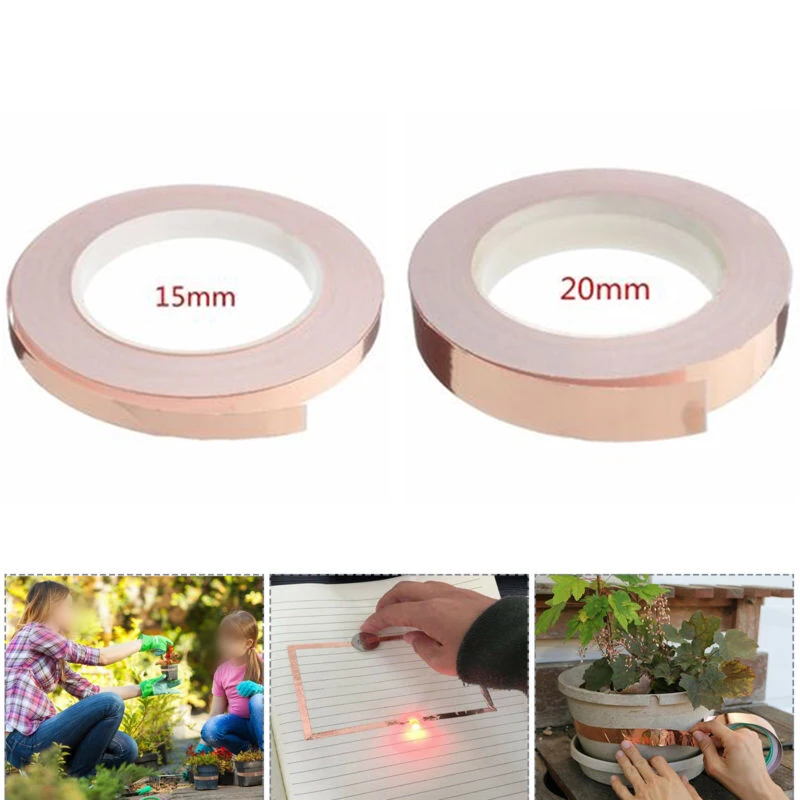 30 м клейкая проводящая медная рулонная лента Репеллент для гитарного пикапа