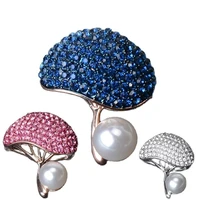 fashion fine rhinestone big mushroom for women pins big pearl gift pride brooches jewelry