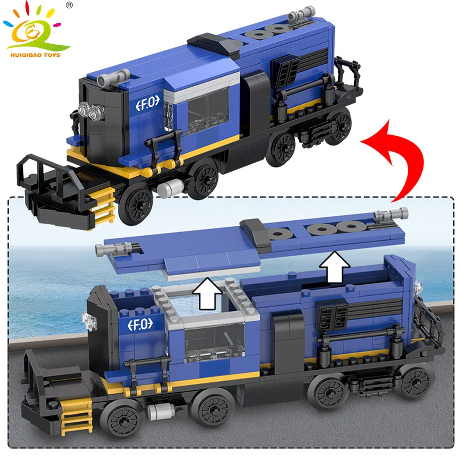 Игрушки HUIQIBAO 624 шт. для грузовых поездов рельс строительные блоки детей городской