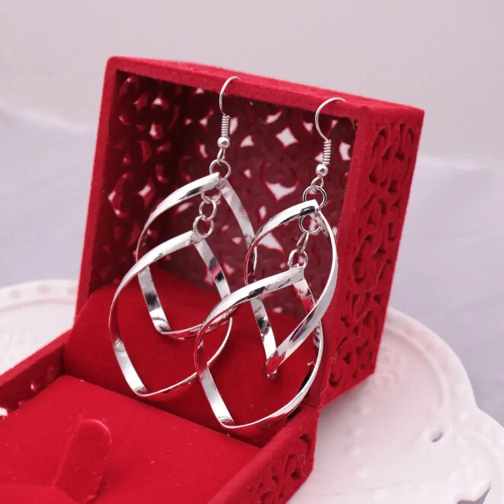 Delicate Ladies Ear Hook Elegant Women Earrings Charming Girls Jewelry Silver Color Trendy Pendants Party Accessories For Gift | Украшения