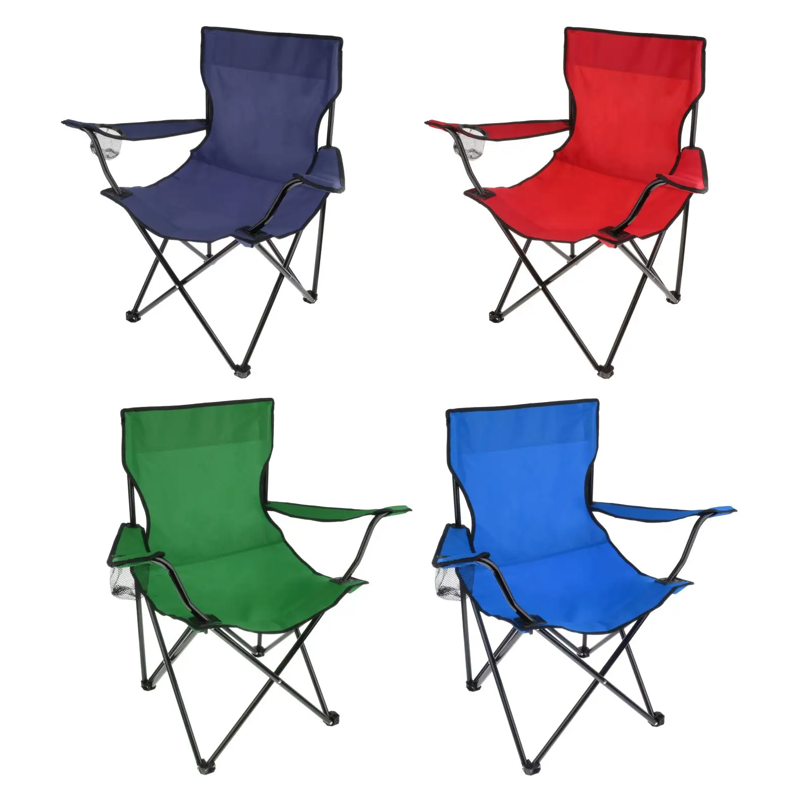 

Folding Camping Chairs Folding Chairs with Cup Holder Arm Rest Outdoor Fishing Beach Garden Travel Heavy Duty Seat