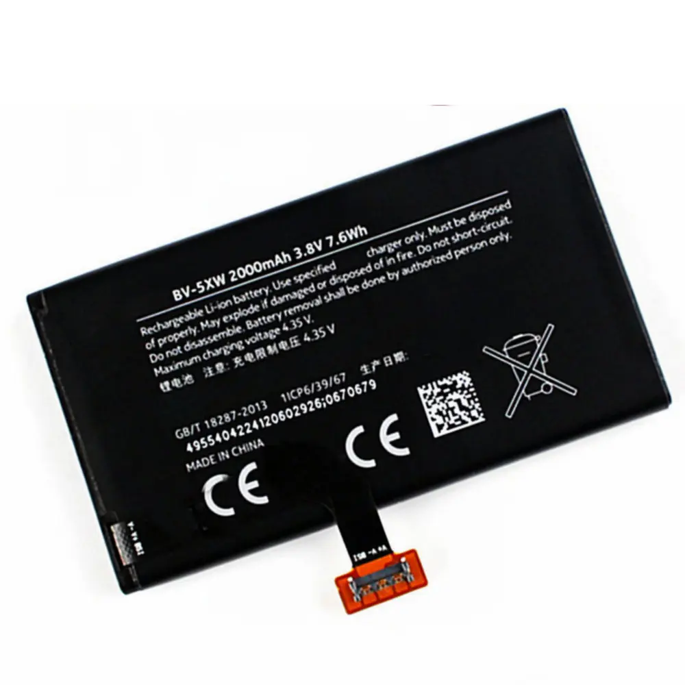

2000mAh BV-5XW batteries for Nokia Lumia 1020 EOS BV5XW phone High quality Replacement Battery
