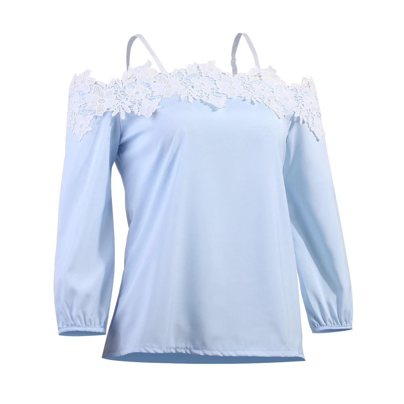 

Women Crop Top T-Shirt, Medium Sleeve Solid Color Off Shoulder Sling Outfit, Loose Lace Pullover Wild Fashion Hot Outfit