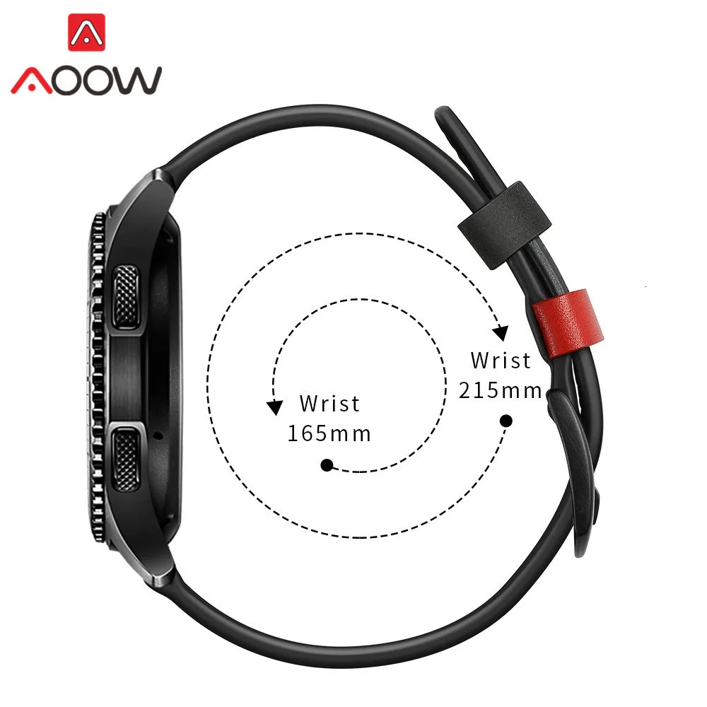 22 мм ремешок для часов из натуральной кожи для samsung Galaxy Watch 46 мм gear S3 Frontier/классический быстросъемный браслет ремешок SM-R800