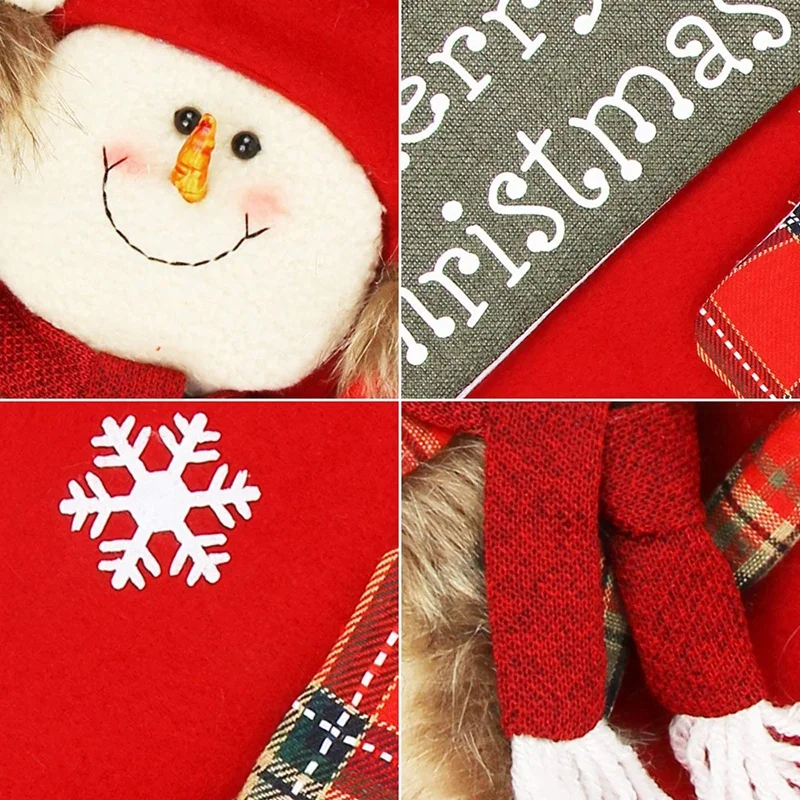 

Fashion-3Pcs Santa Snowman Reindeer Xmas Fireplace Hanging Stockings Decoration Stockings Christmas Decoration 46.5X27X23cm