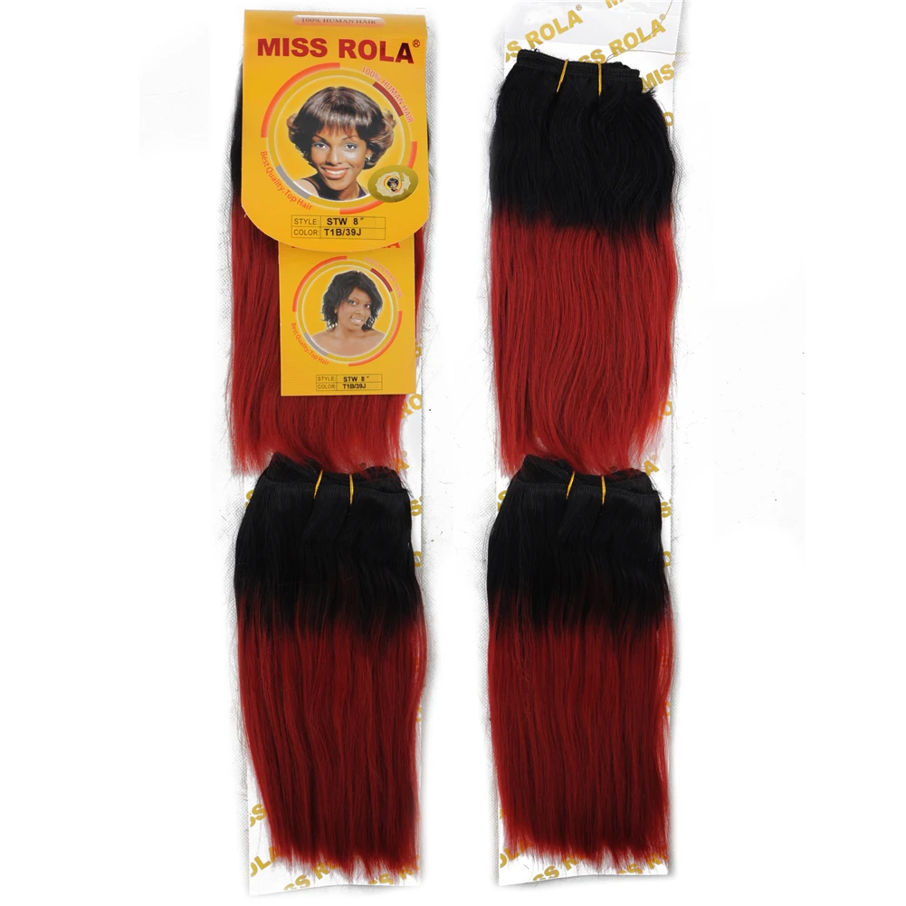 

Yaki Straight Hair Weaving 8" Straight Bundles Weave Hair Weft 2Bundles /100G/Pack Synthetic Hair Extension 1B/39J(Free Shipping